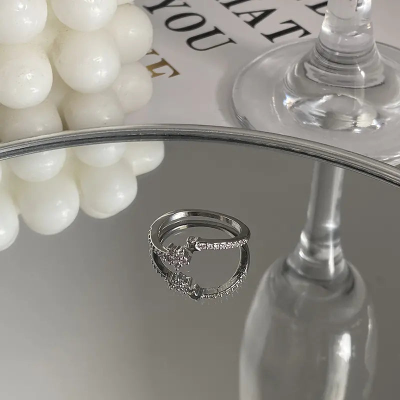 Stylish Zircon Cross Ring for Women